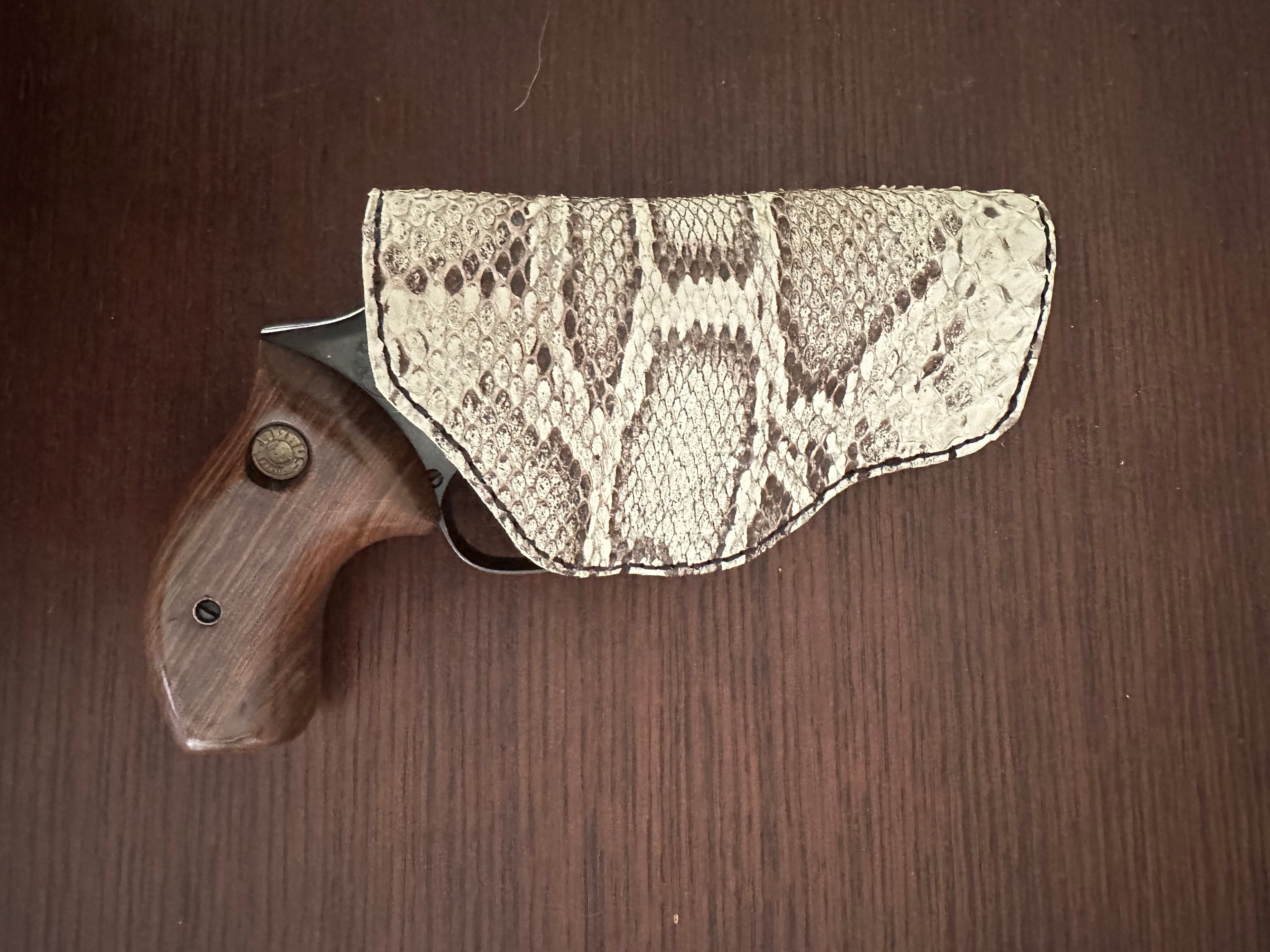 Tanned Python Gun Holster (clip-on)